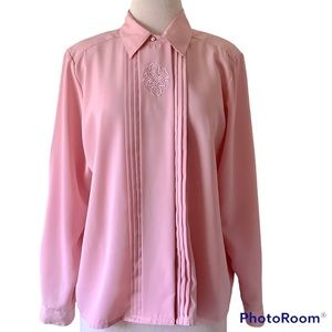 Vintage 90s Yves St Clair Pink Blouse